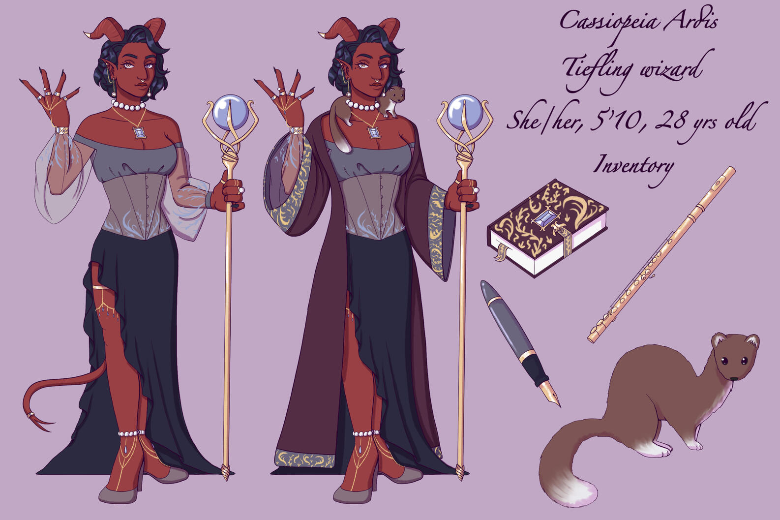 Cassiopeia Ardis, character design and sheet