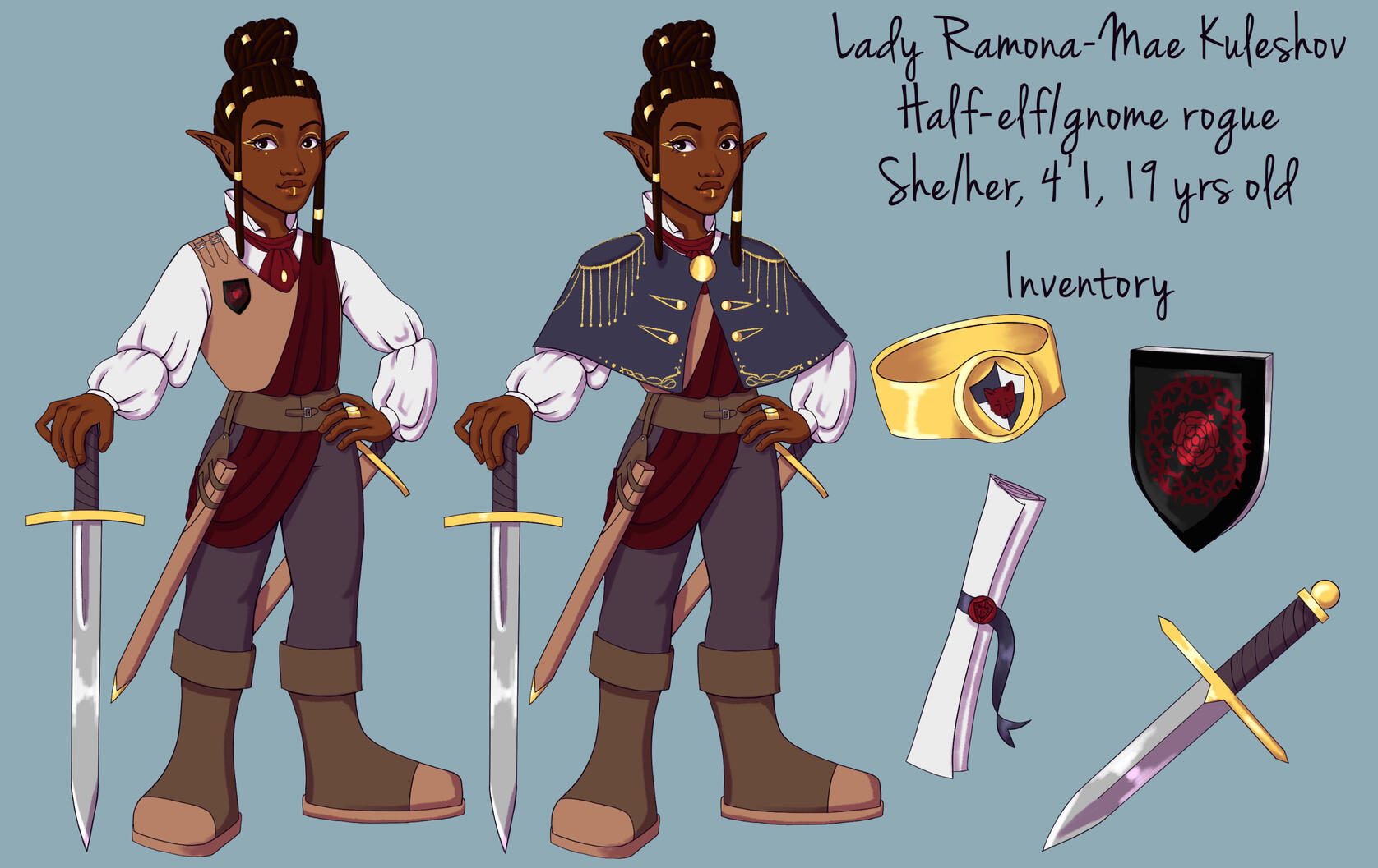 Ramona-Mae Kuleshov, character design and sheet