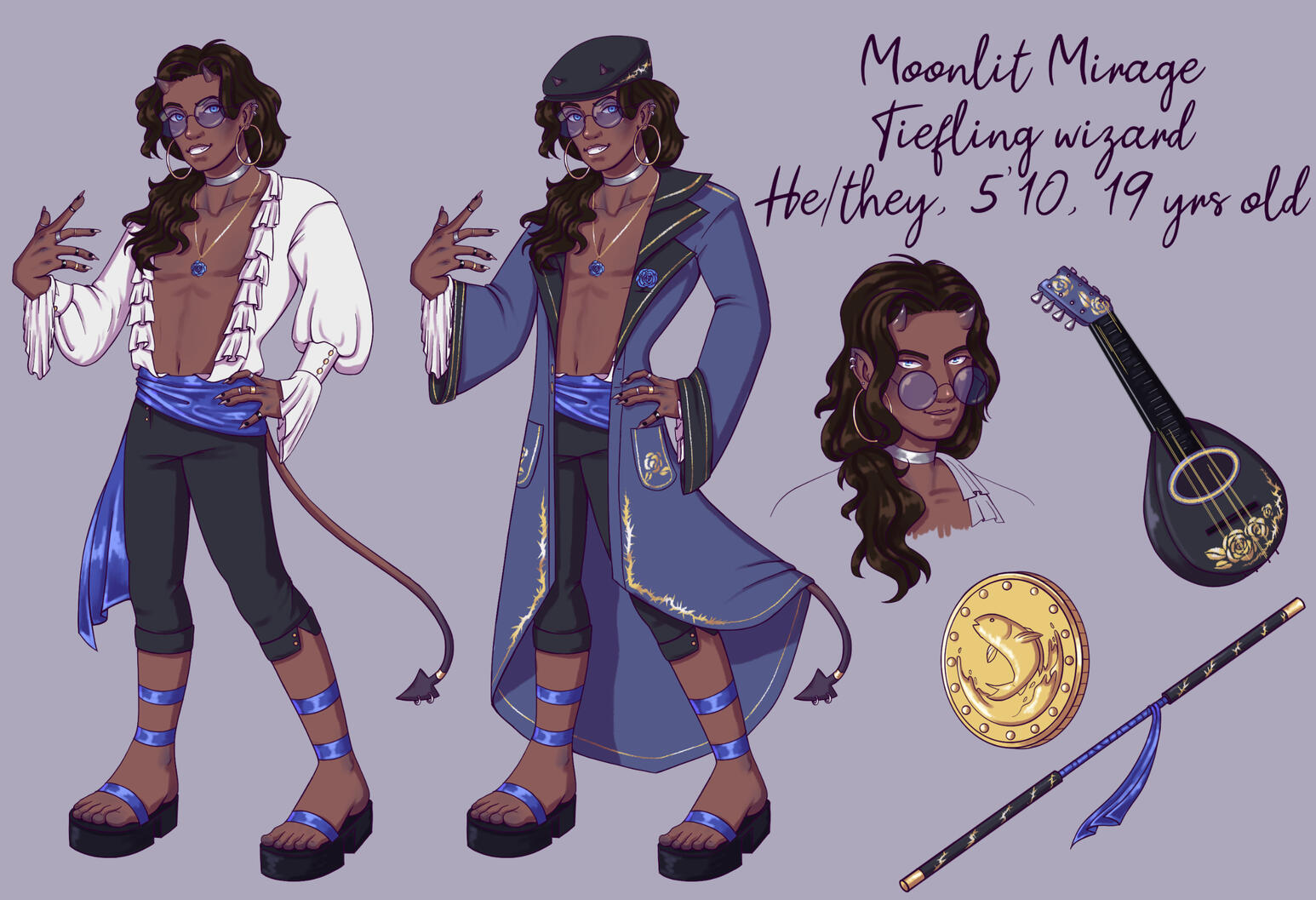 Moonlit Mirage, character design and sheet commission