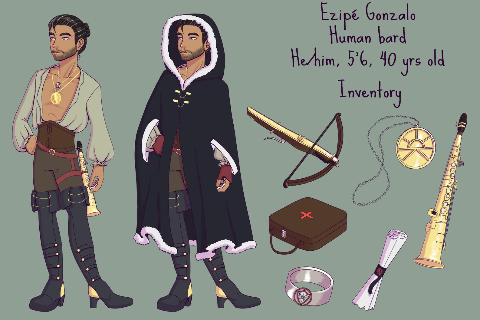 Ezipe Gonzalo, character design and sheet